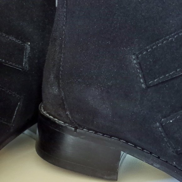 Black Suede and Leather Inside Ankle Boots NEW Size 8 - Picture 7 of 7